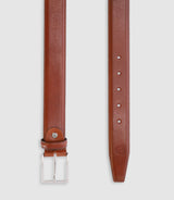 Ceinture ajustable en cuir patiné camel - IZAC