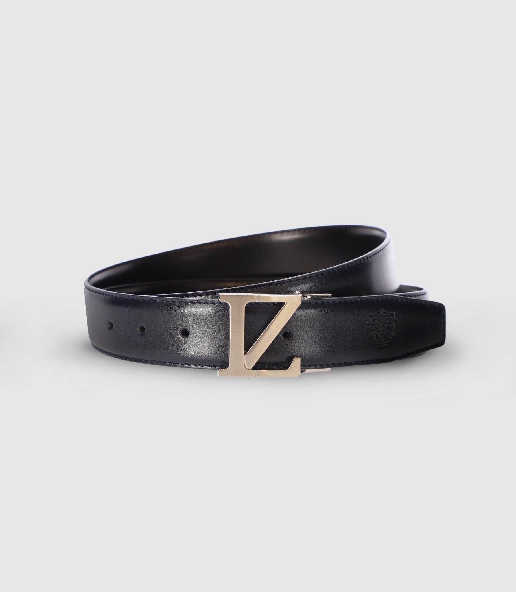 Ceinture réversible avec plaque en métal marine - IZAC
