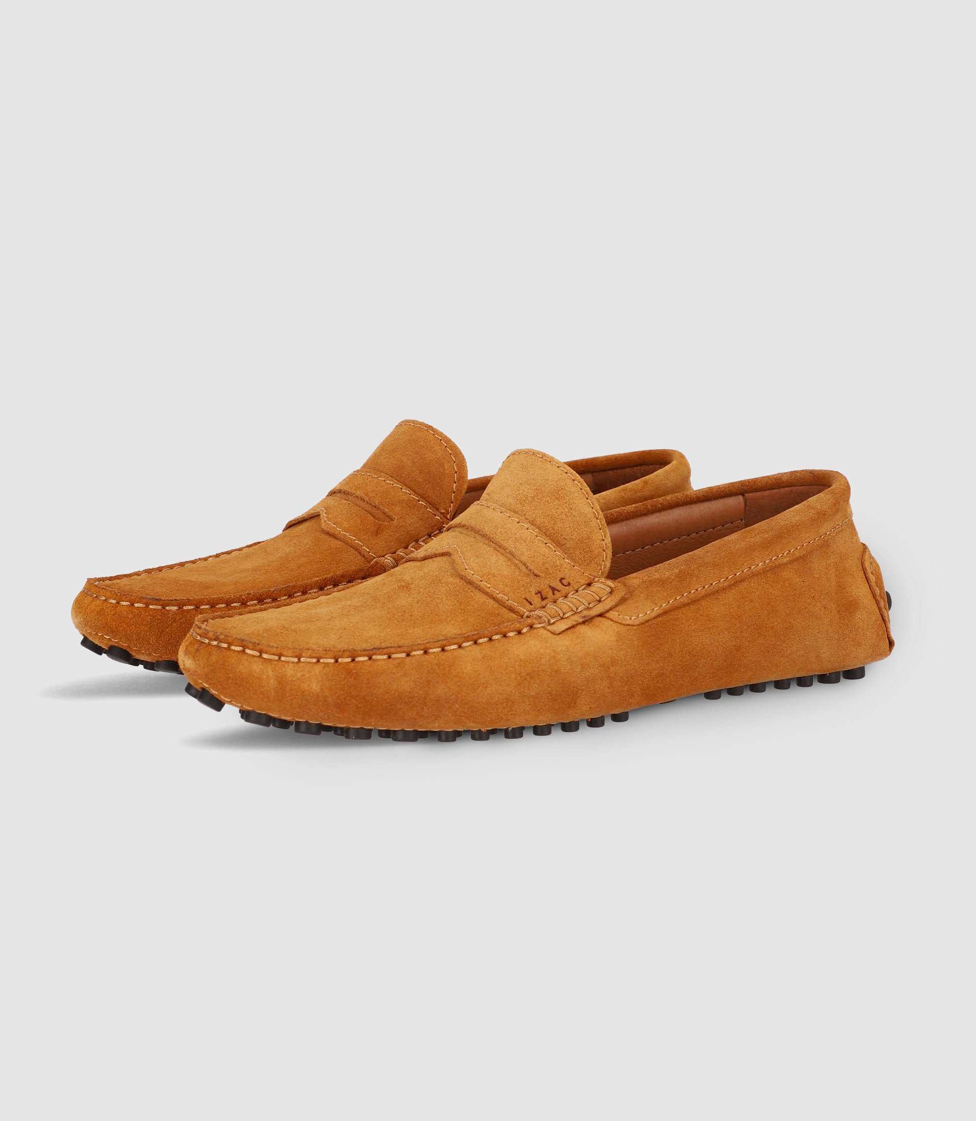 Mocassin en croute velours CAMEL - IZAC