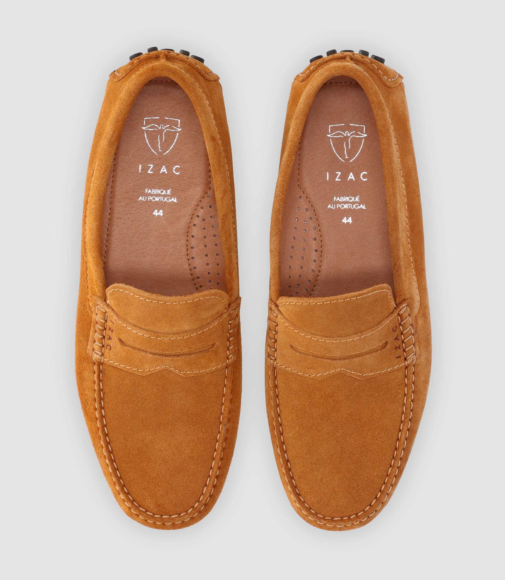 Mocassin en croute velours CAMEL - IZAC