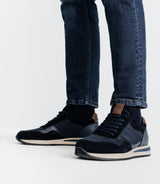 Chaussures sneakers en cuir marine - IZAC
