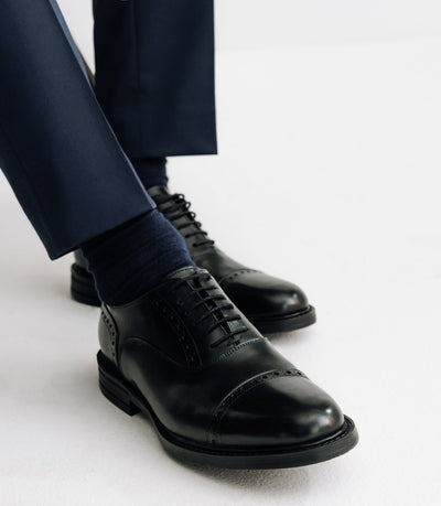 Chaussures ville en cuir noires - IZAC