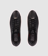 Chaussures sneakers à lacets en cuir noires - IZAC