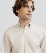 Chemise droite oxford beige - IZAC