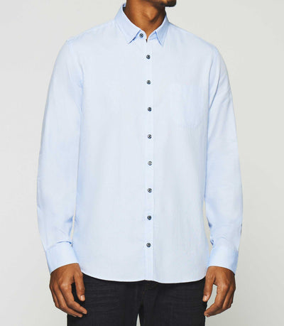 Chemise à coudières bleu ciel KEN - IZAC
