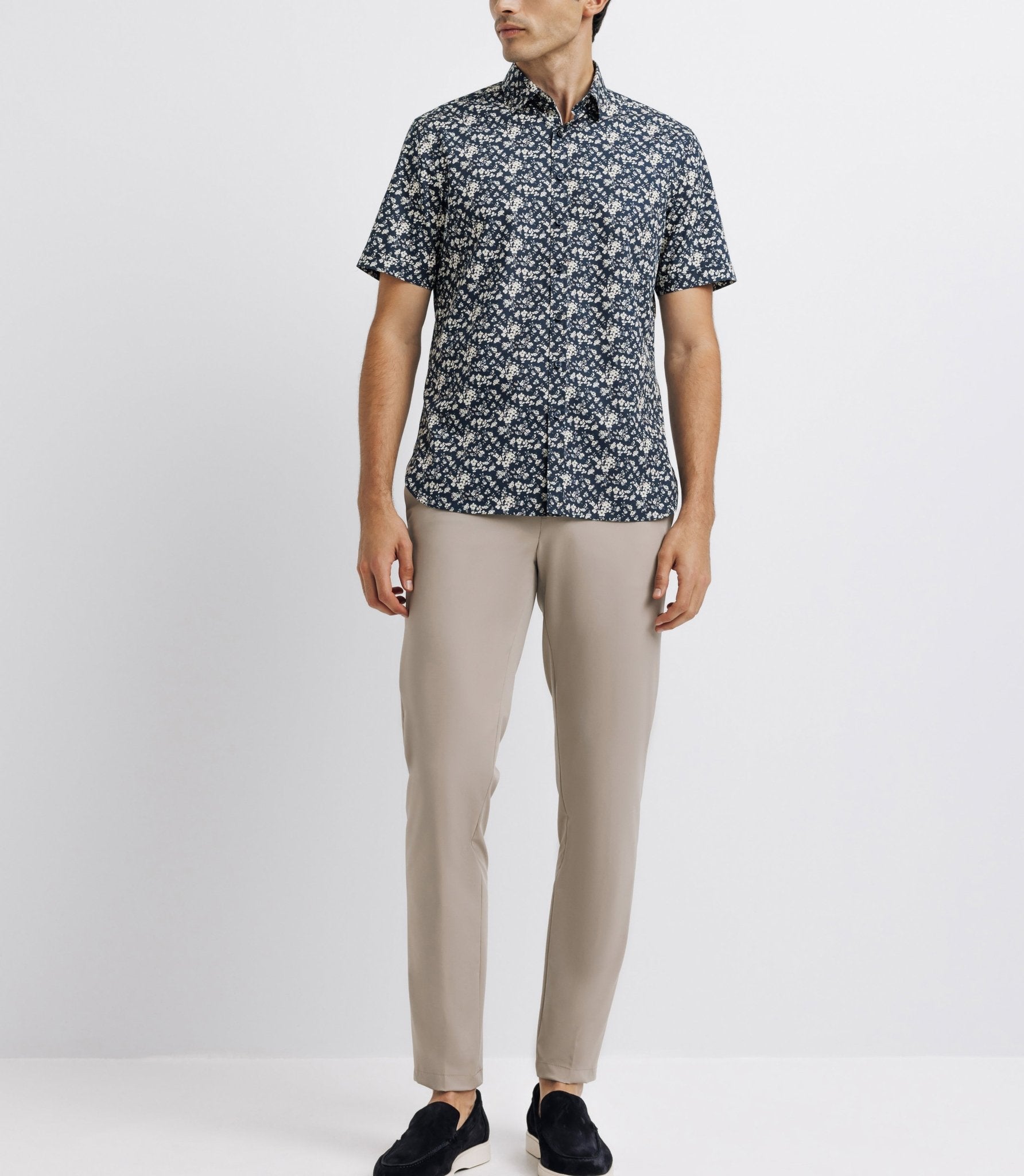 Chemise casual en coton marine - IZAC