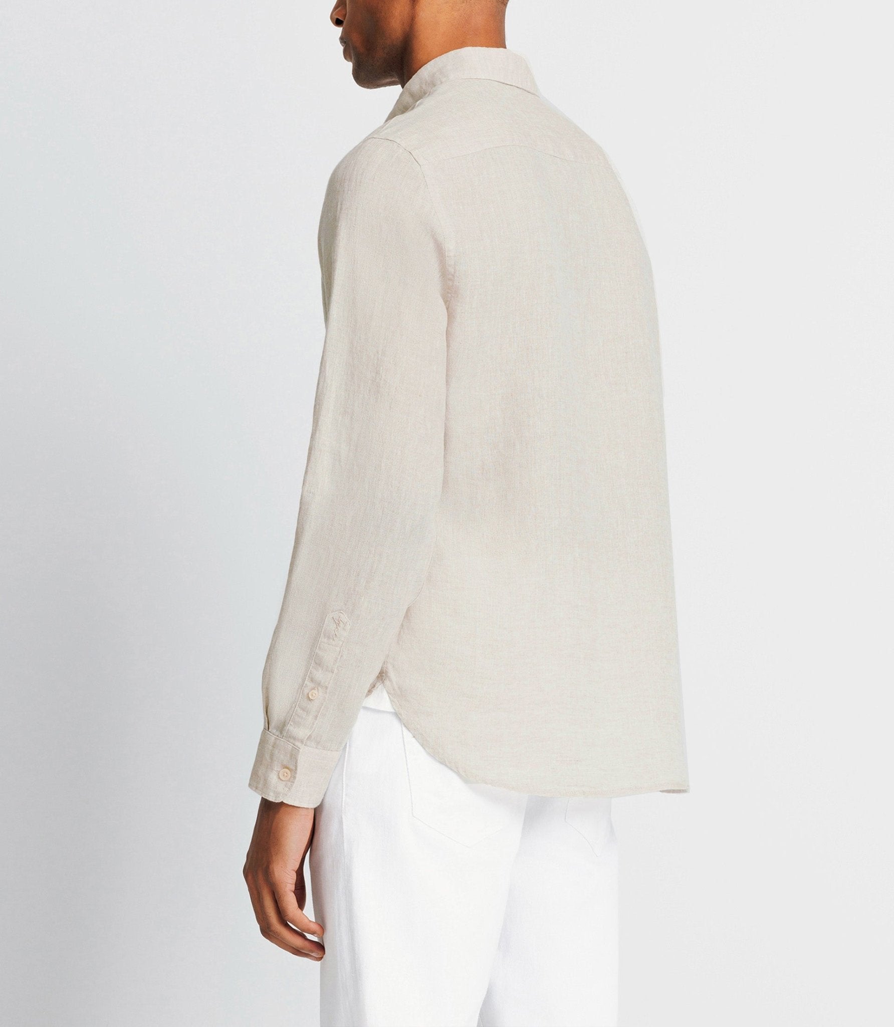 Chemise unie en coton lin écru - IZAC