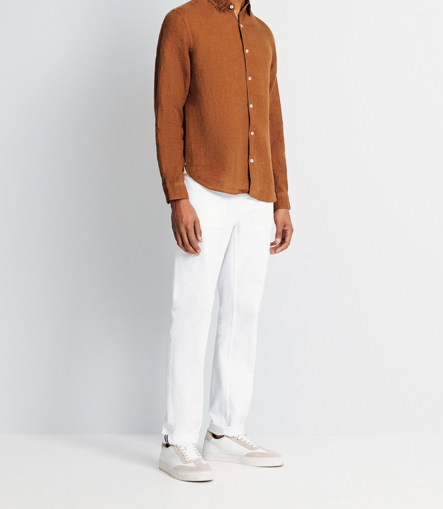 Chemise casual en lin truffe - IZAC