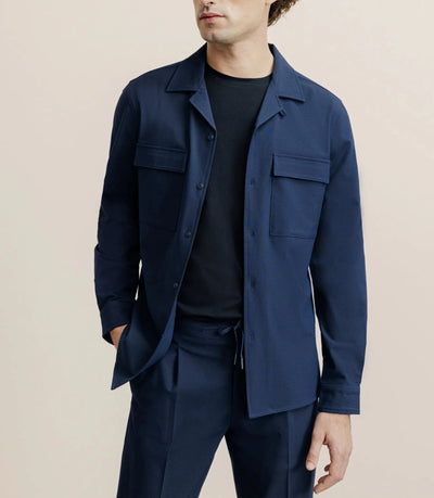 Surchemise avec col boutonné bleu marine - IZAC
