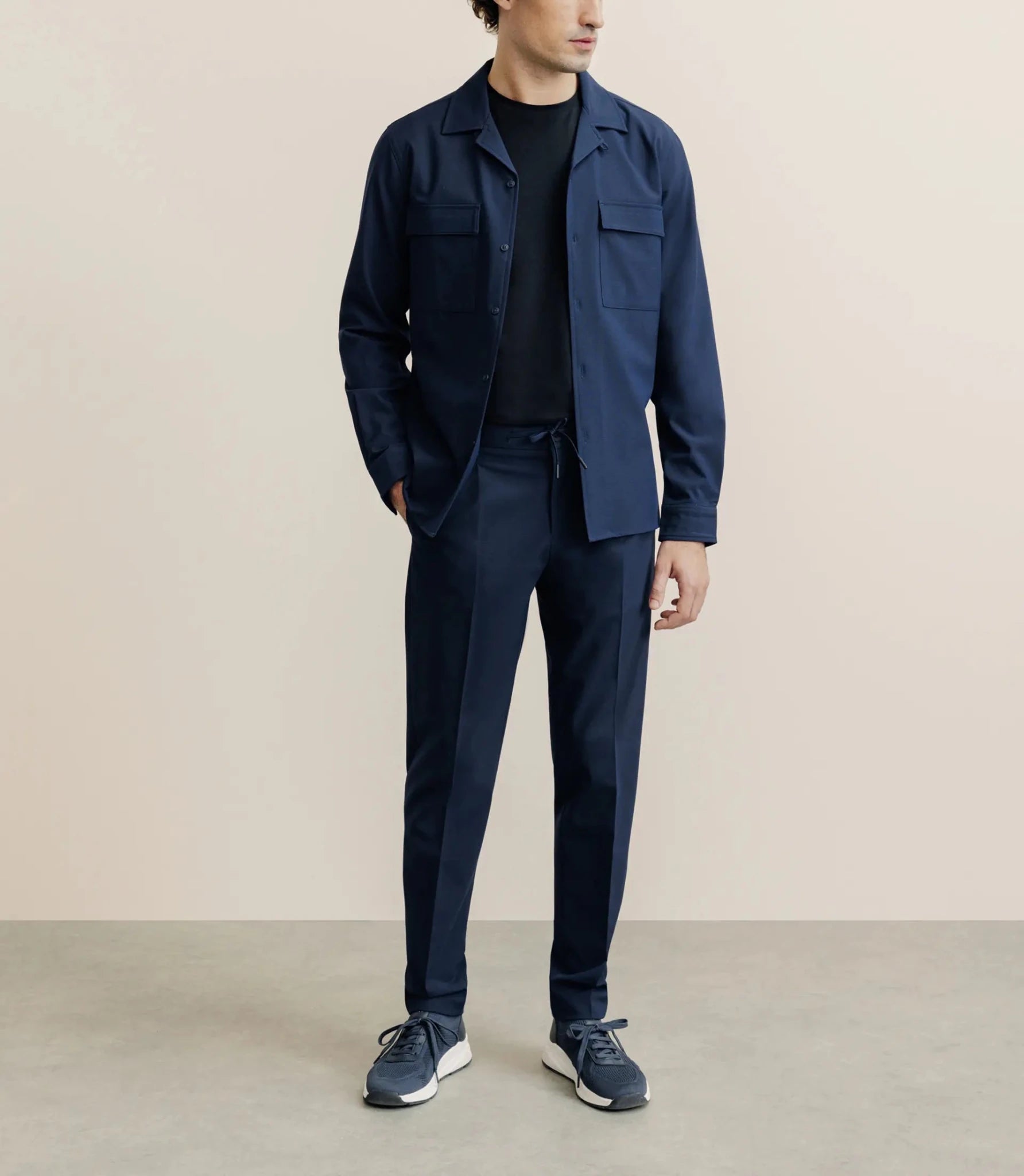 Surchemise avec col boutonné bleu marine - IZAC