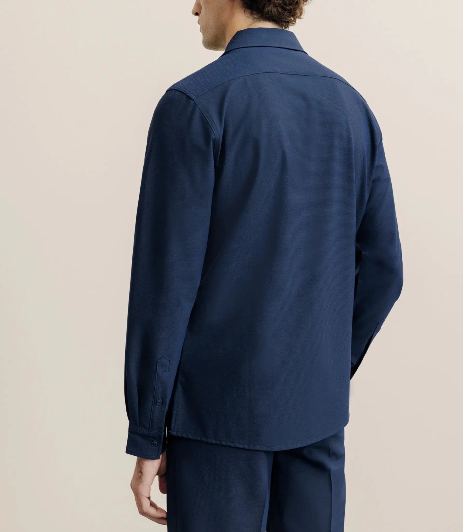 Surchemise avec col boutonné bleu marine - IZAC