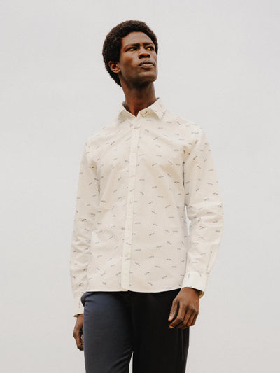 Chemise casual blanche 24h Le Mans - IZAC