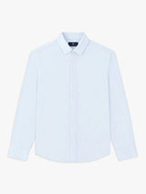 Chemise slim en maille jersey bleu ciel - IZAC