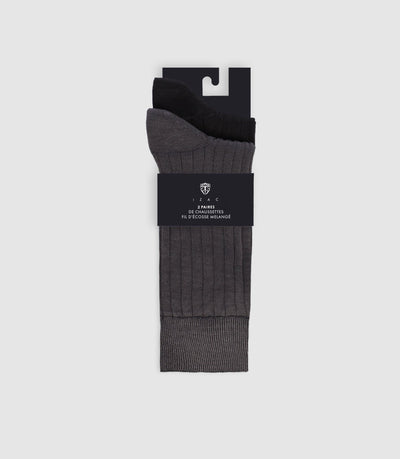 Pack de chaussettes unies grises - IZAC