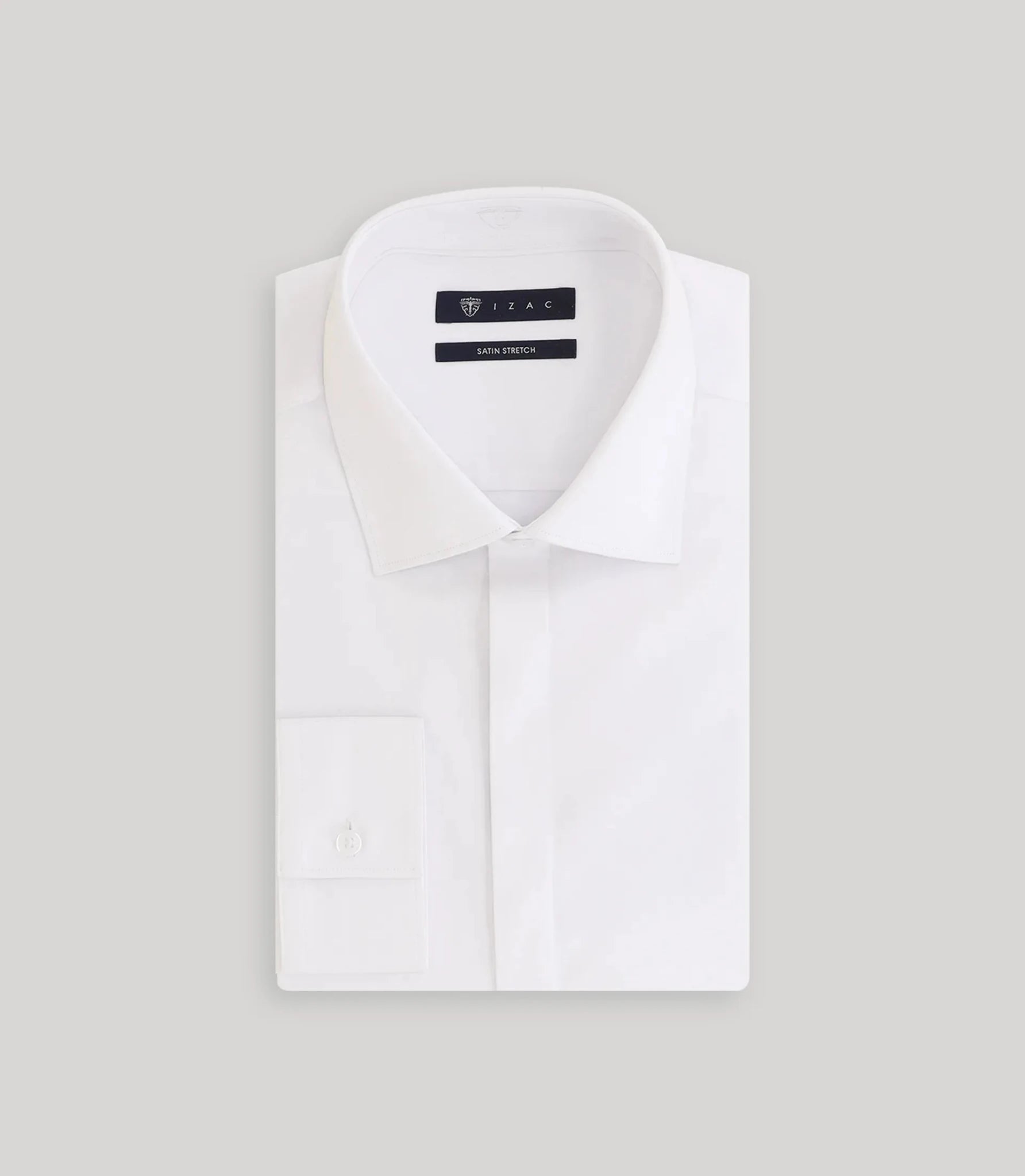 Chemise ville satin de coton blanche - IZAC