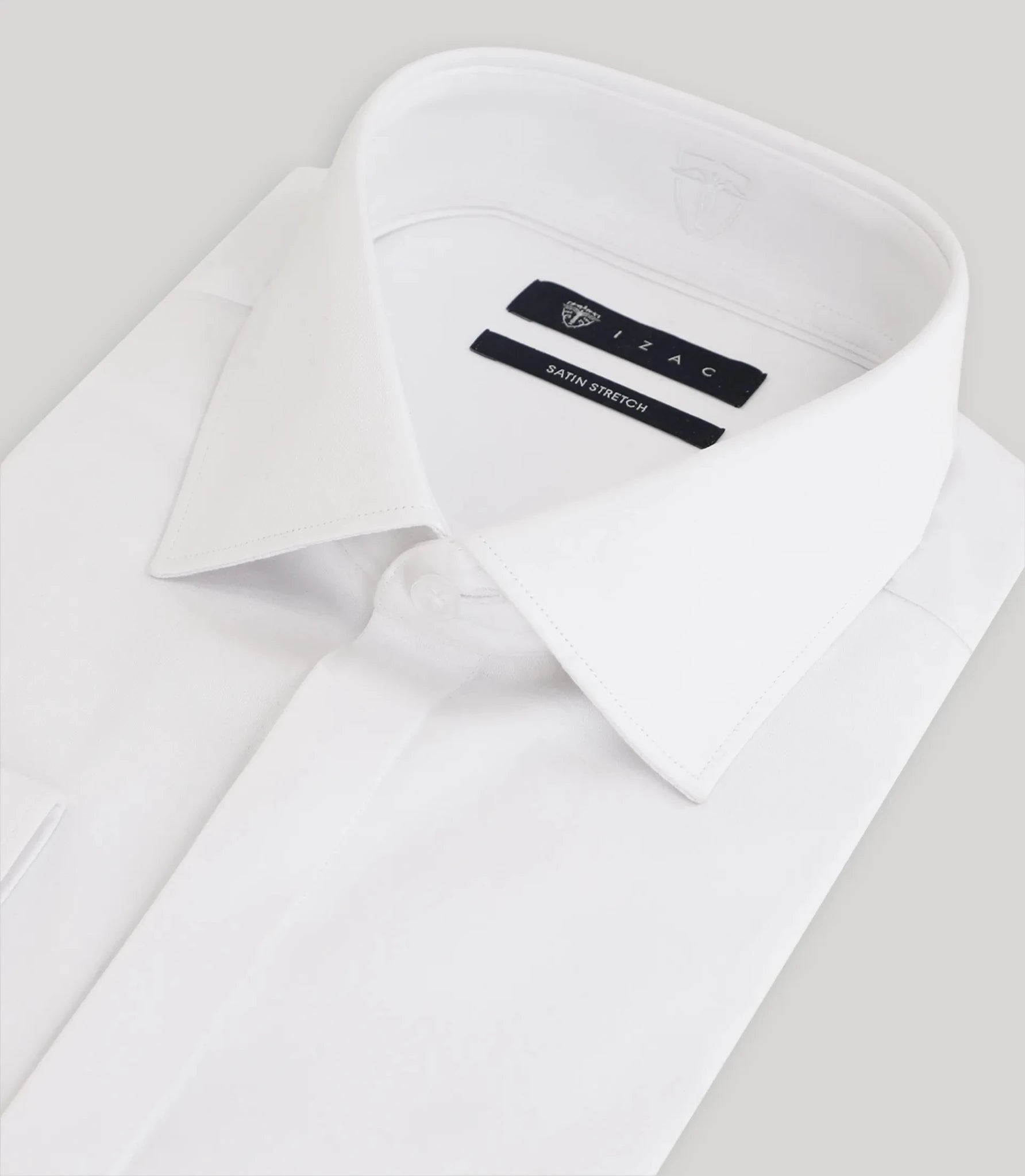 Chemise ville satin de coton blanche - IZAC