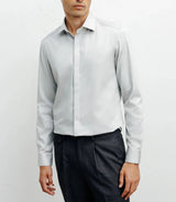 Chemise ville satin de coton gris - IZAC