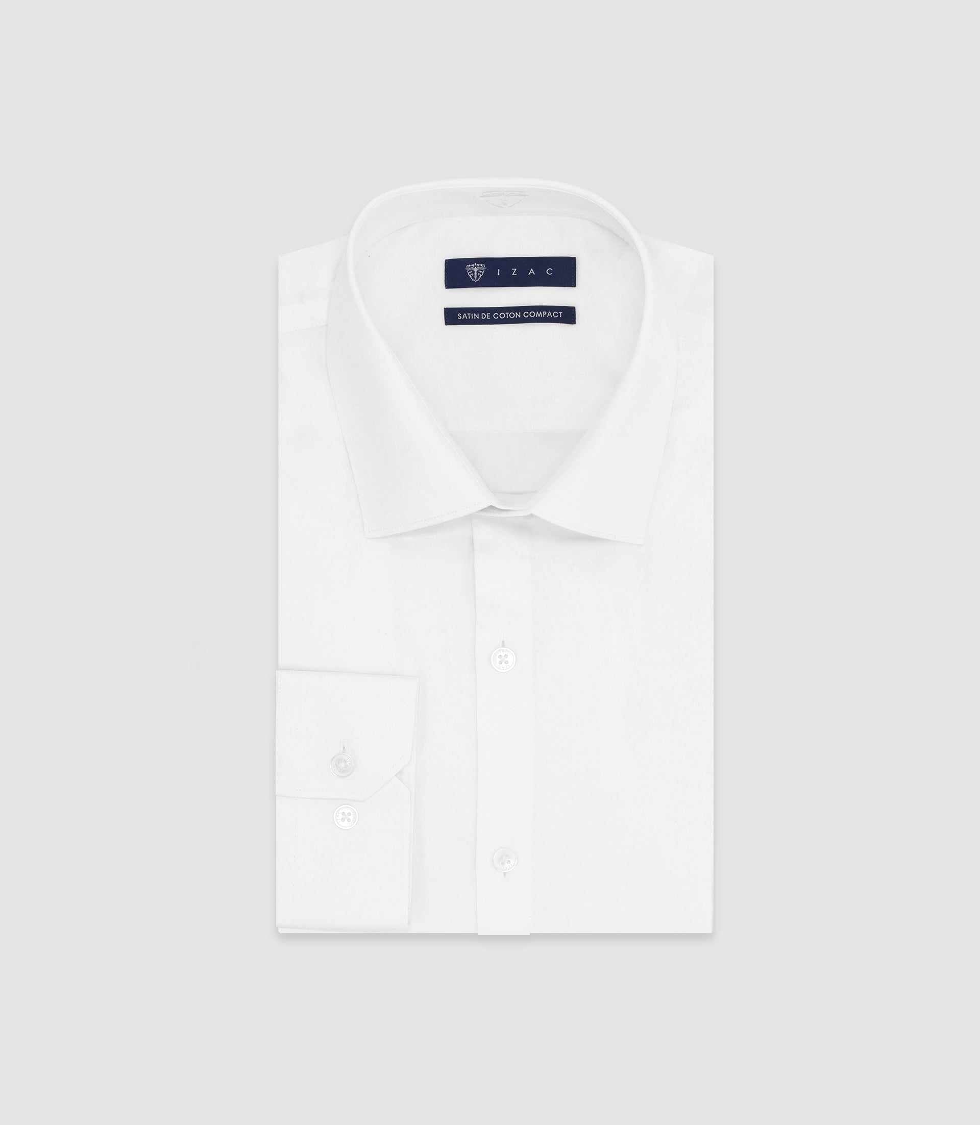Chemise slim en satin de coton BLANC - IZAC