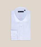 Chemise ville en satin de coton blanche - IZAC