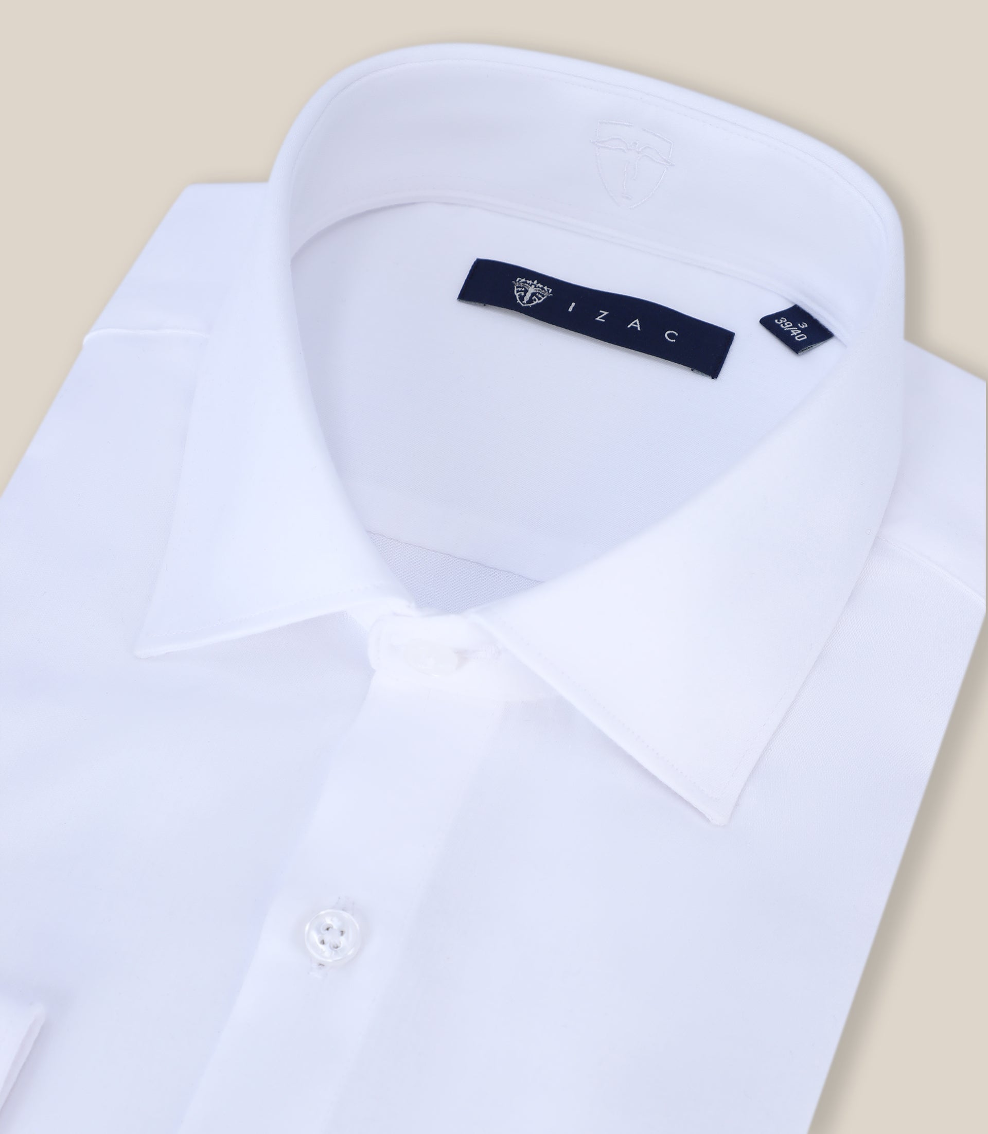 Chemise ville en satin de coton blanche - IZAC