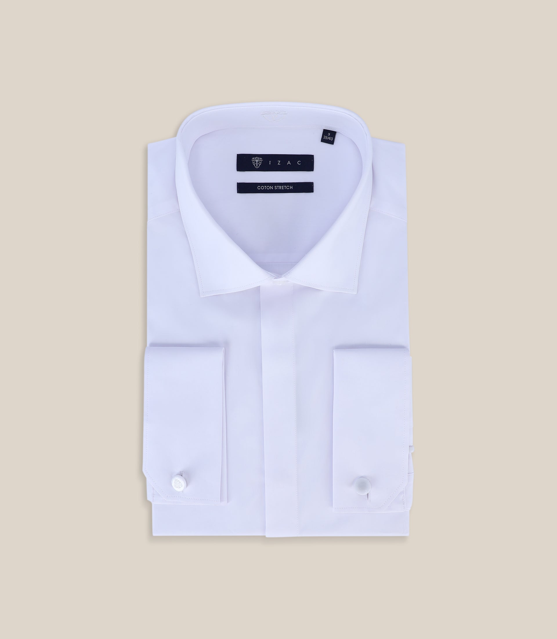 Chemise ville satin de coton blanche - IZAC