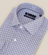 Chemise ajustée avec col italien bleue - IZAC
