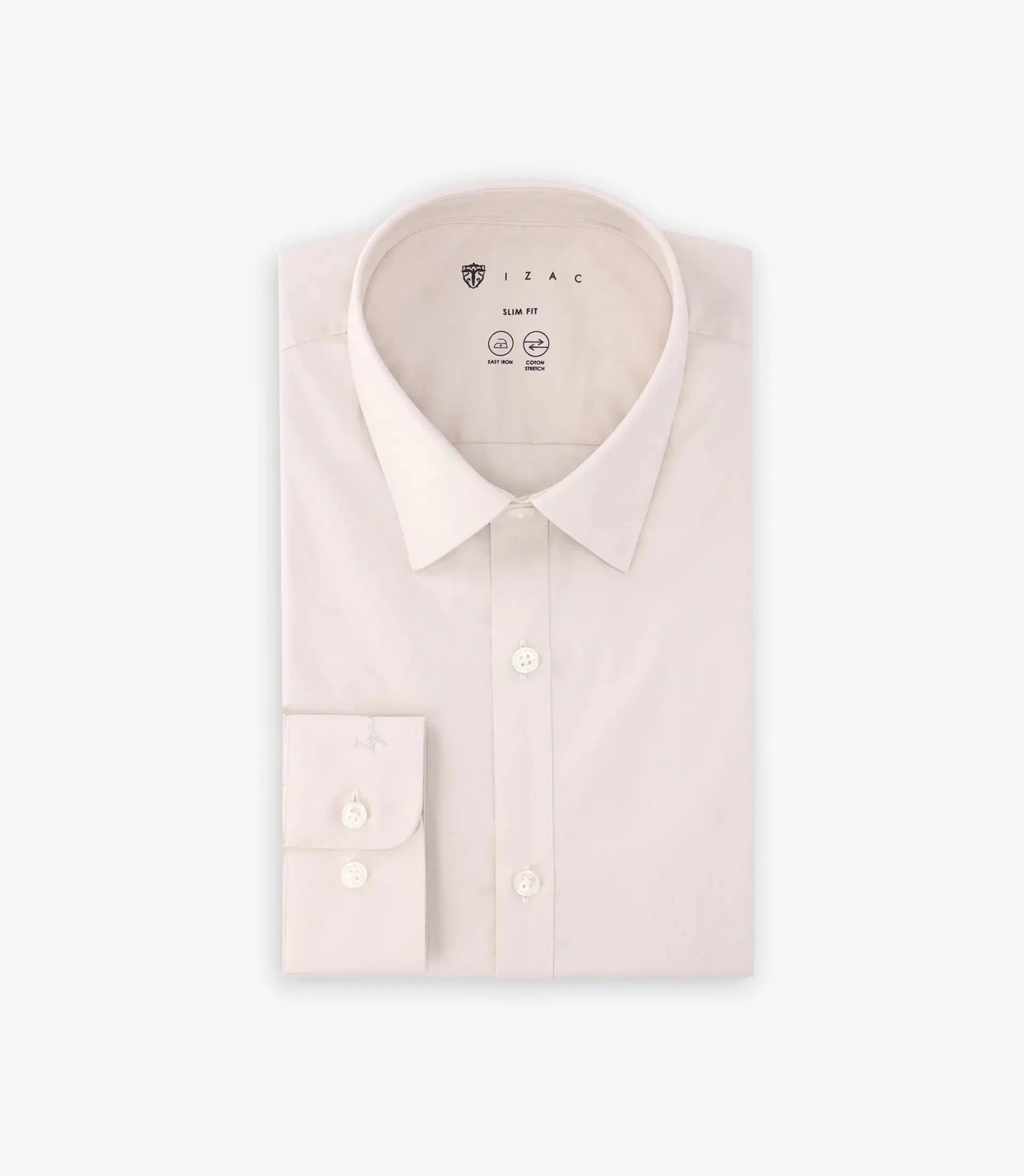 Chemise ville en coton beige - IZAC