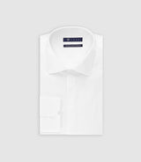 Chemise slim en satin de coton BLANC - IZAC
