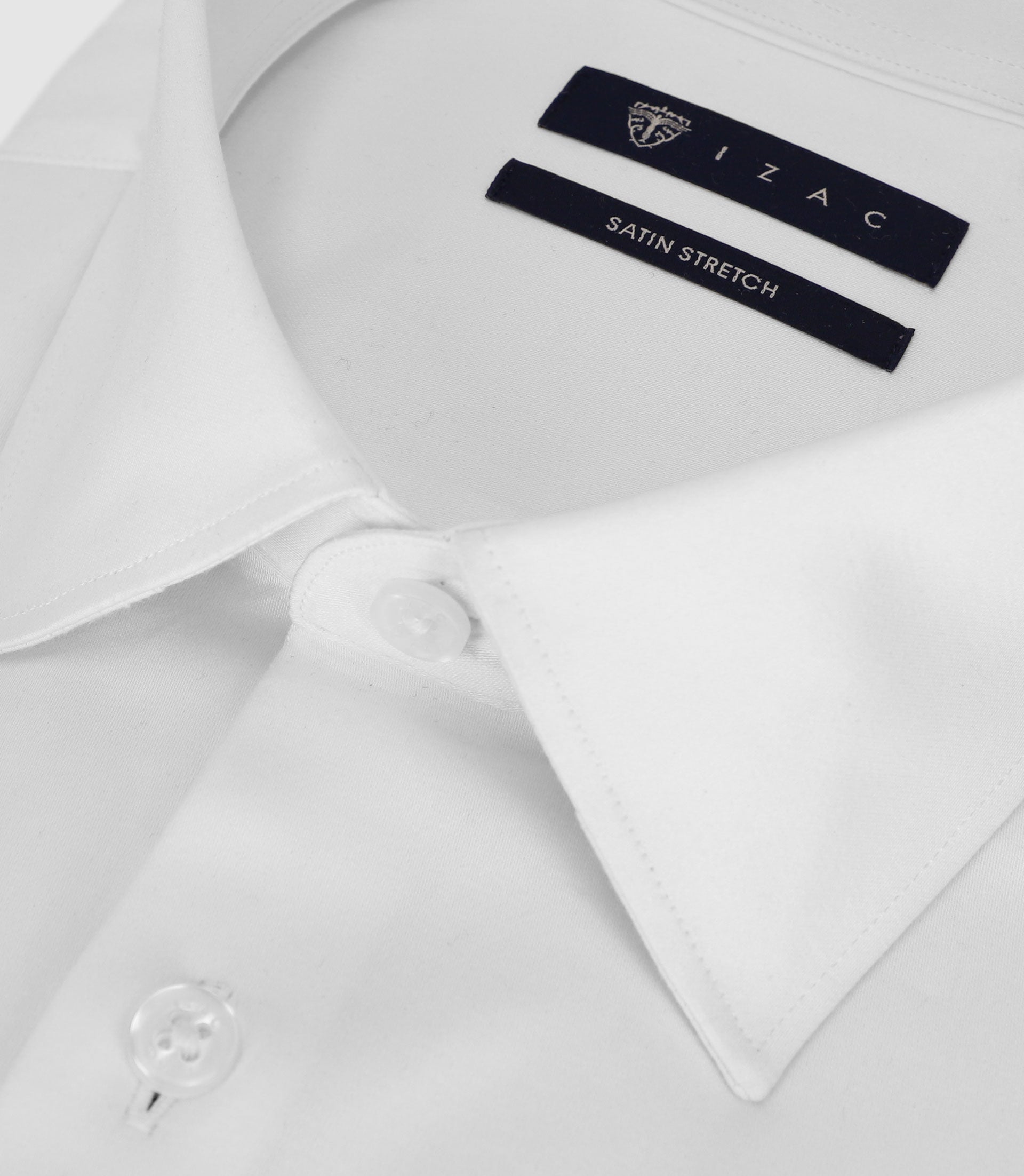 Chemise en satin stretch blanche - IZAC