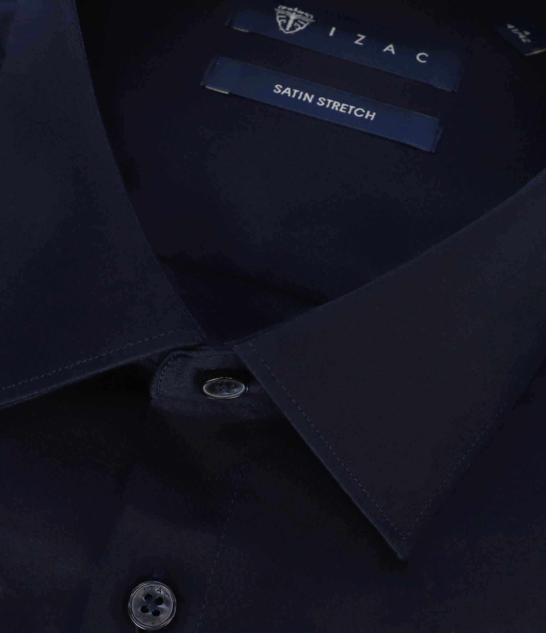 Chemise en satin stretch marine STRETCHBS - IZAC