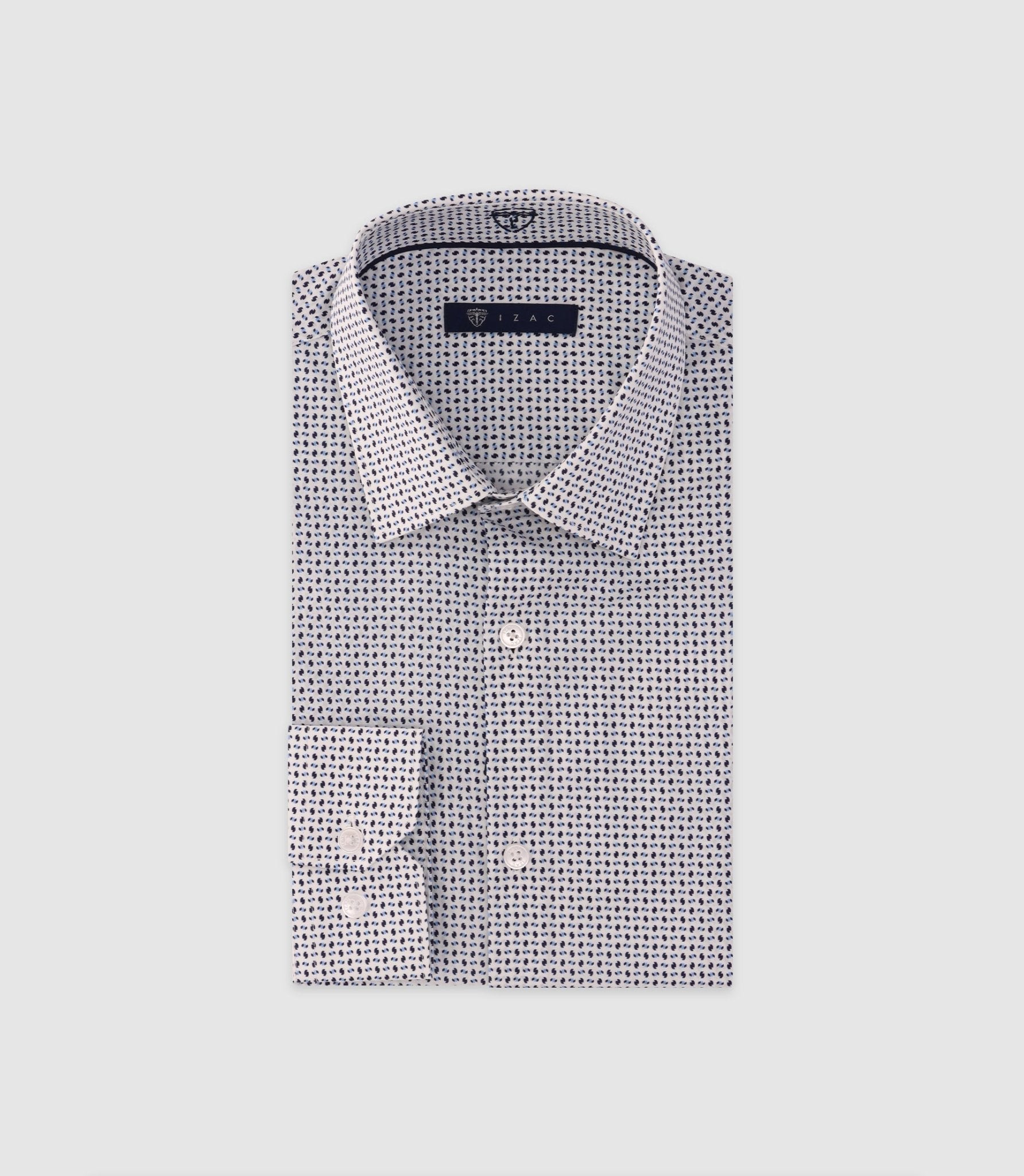 Chemise imprimée manches longues blanche - IZAC