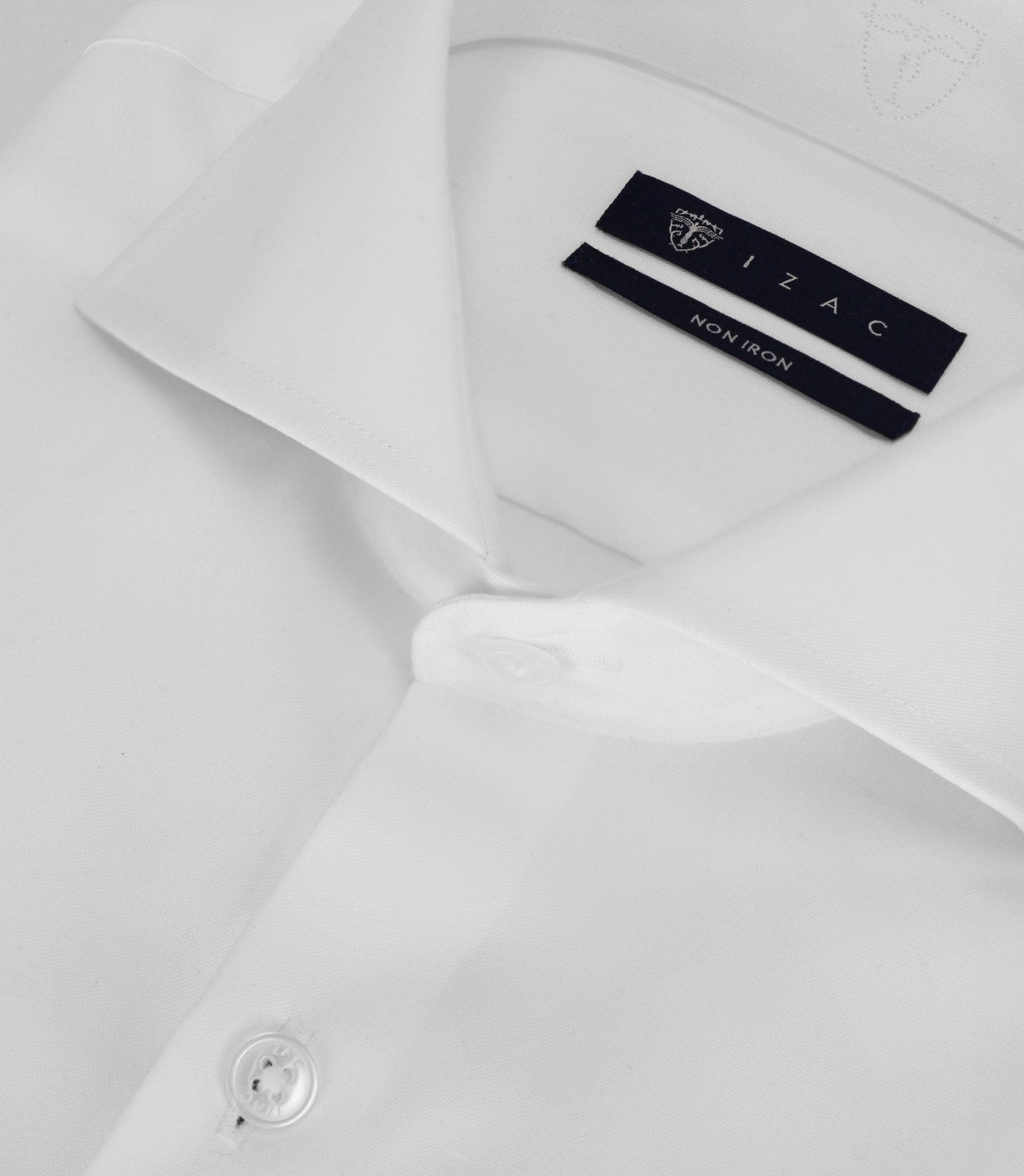 Chemise infroissable avec broderie blanche - IZAC
