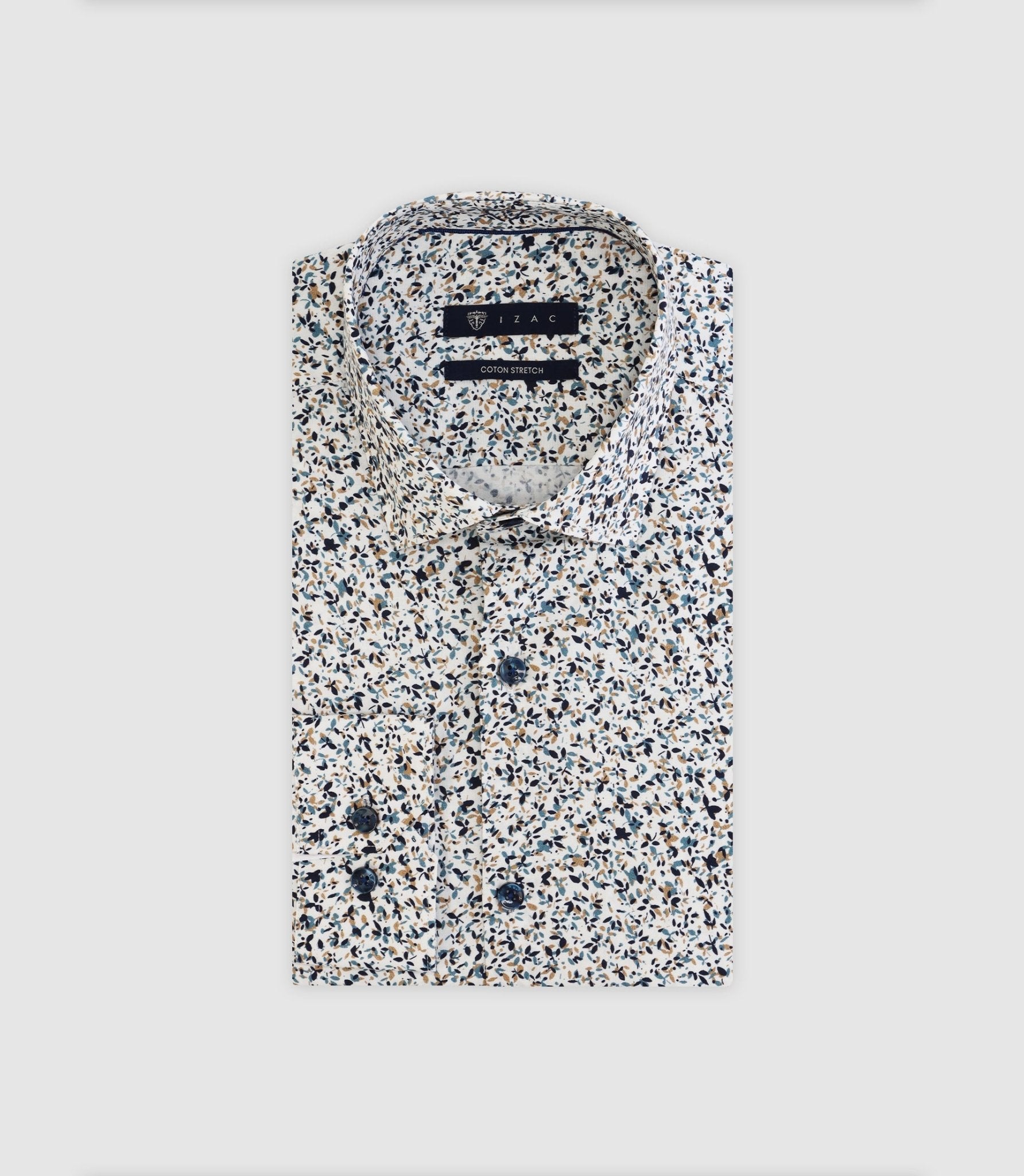 Chemise fleurie marine - IZAC