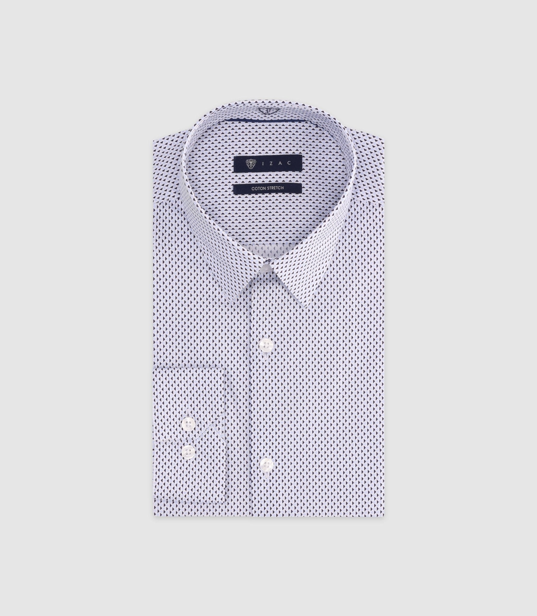 Chemise imprimée ajustée ciel - IZAC