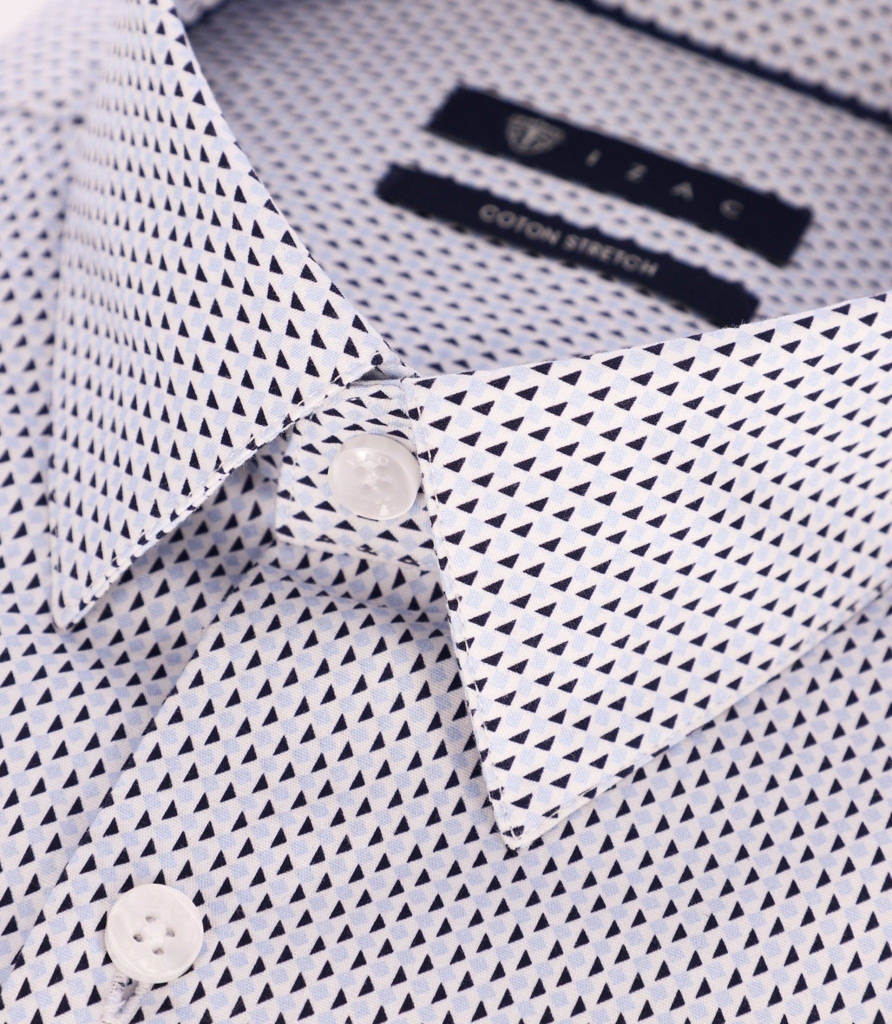 Chemise imprimée ajustée ciel - IZAC