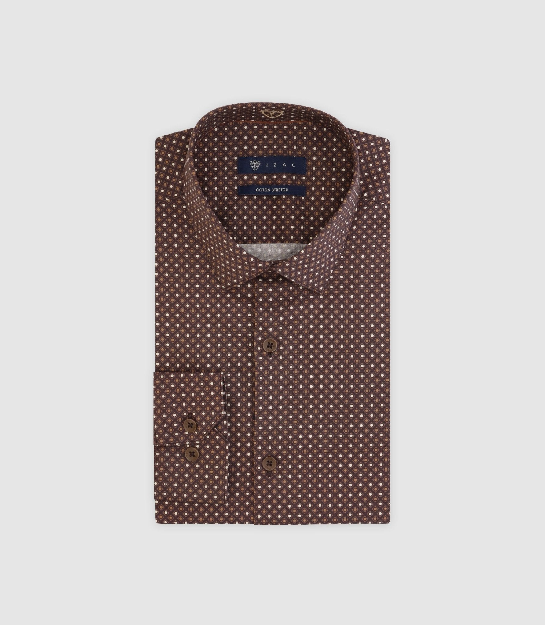 Chemise à pois marron - IZAC