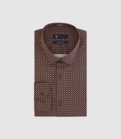 Chemise à pois marron - IZAC