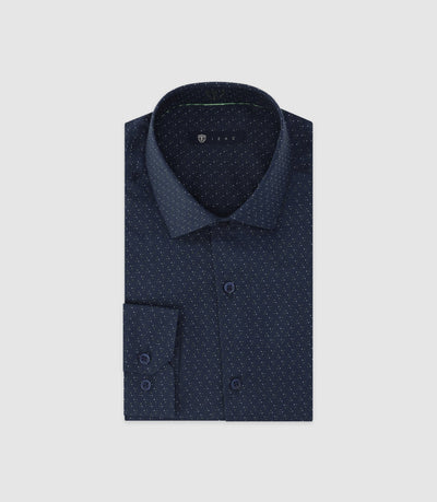 Chemise à pois marine - IZAC