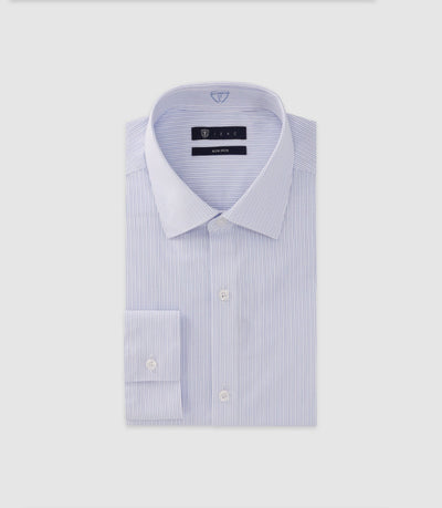 Chemise infroissable à rayures bleue - IZAC