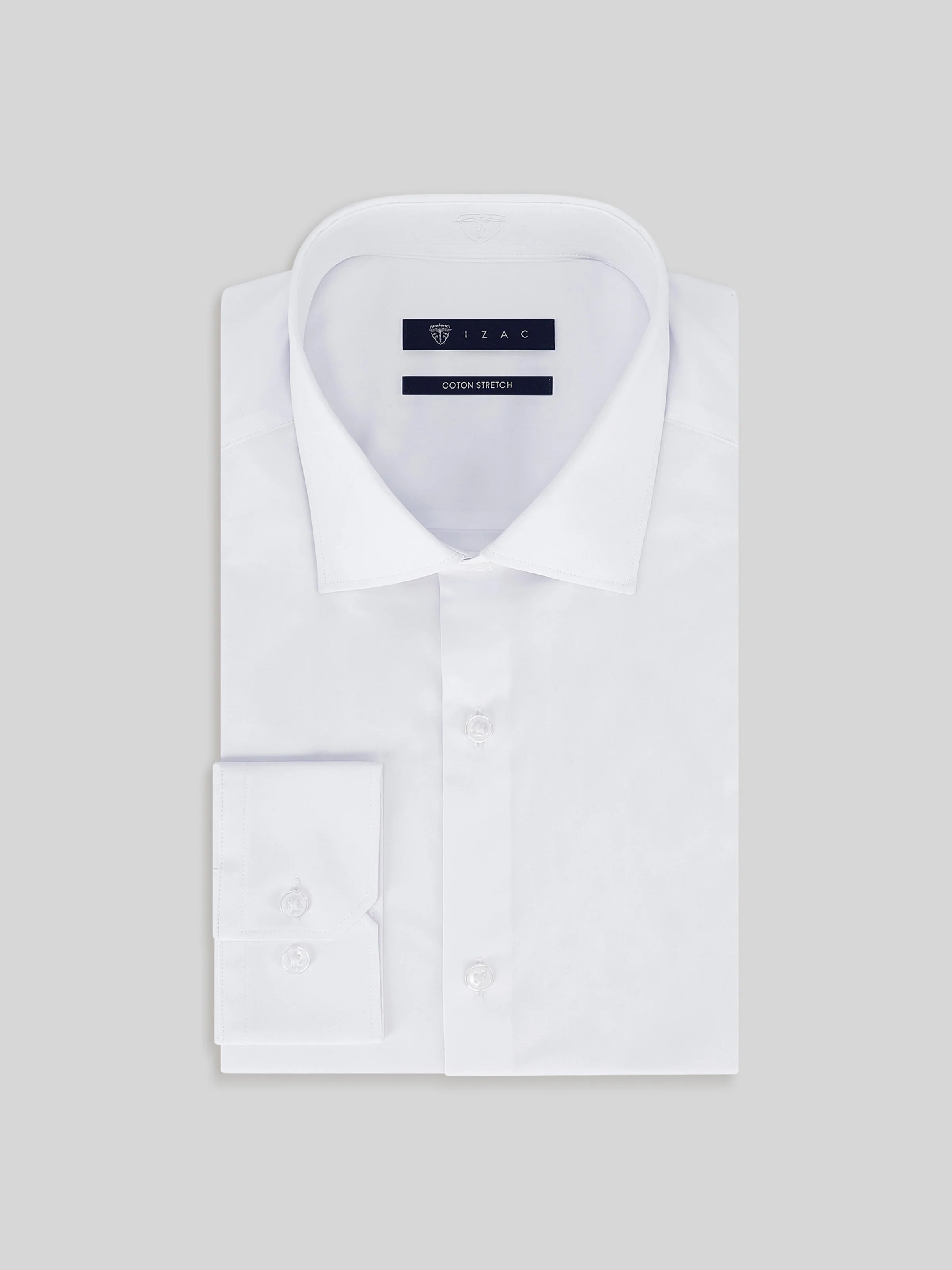 Chemise ville satin de coton blanc - IZAC
