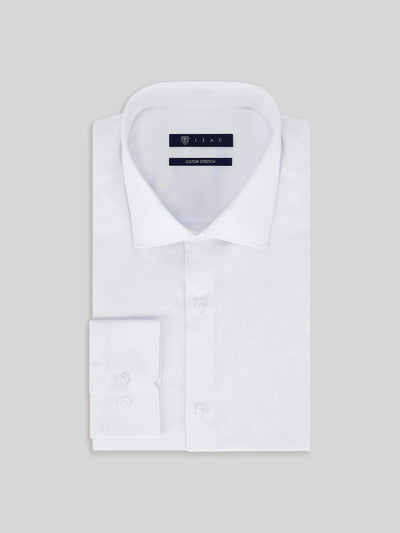 Chemise ville satin de coton blanc - IZAC