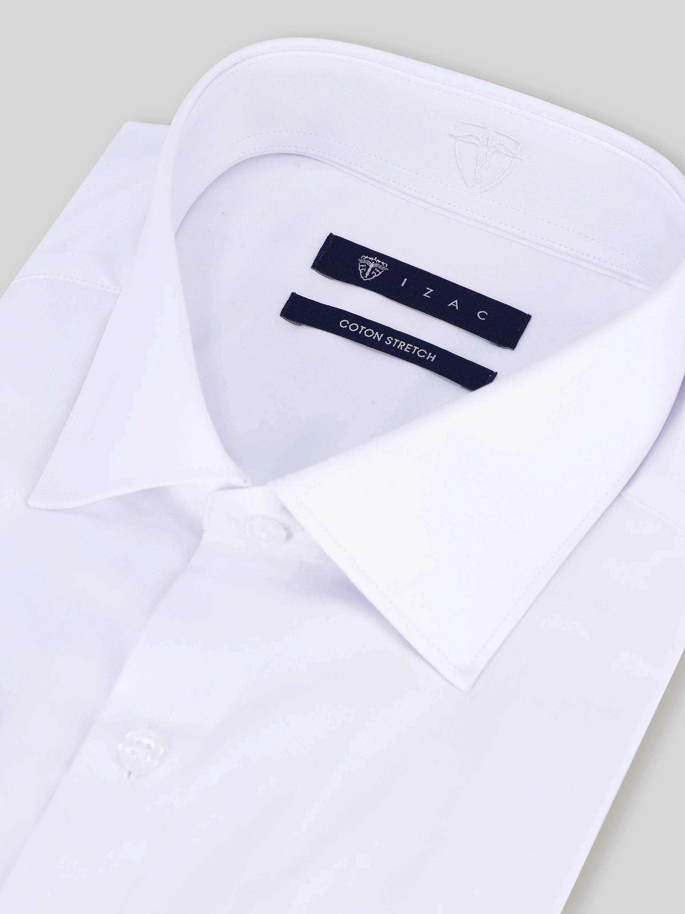 Chemise ville satin de coton blanc - IZAC