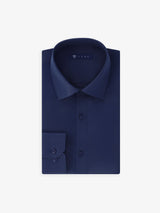 Chemise ville en satin marine