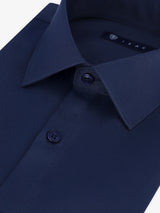 Chemise ville en satin marine