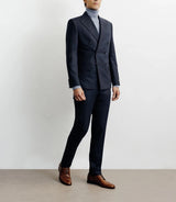 Costume croisé 100% laine bleu marine - IZAC