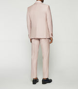 Costume 2 boutons en laine rose FAVORI - IZAC