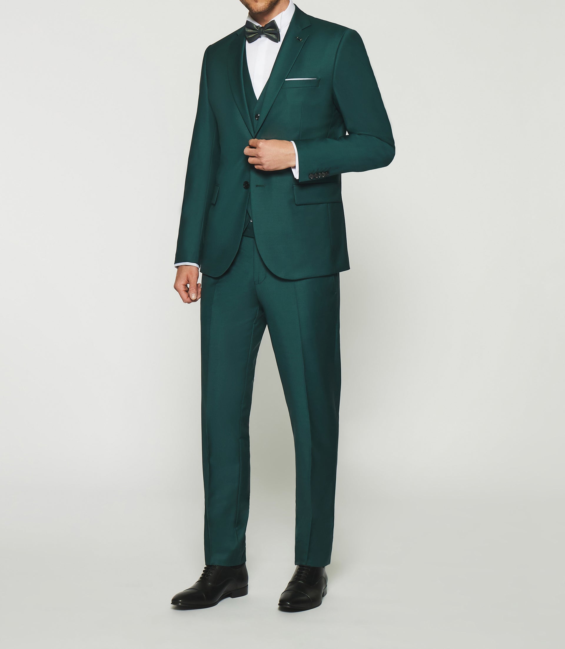 Costume 2 boutons en laine vert FAVORI - IZAC