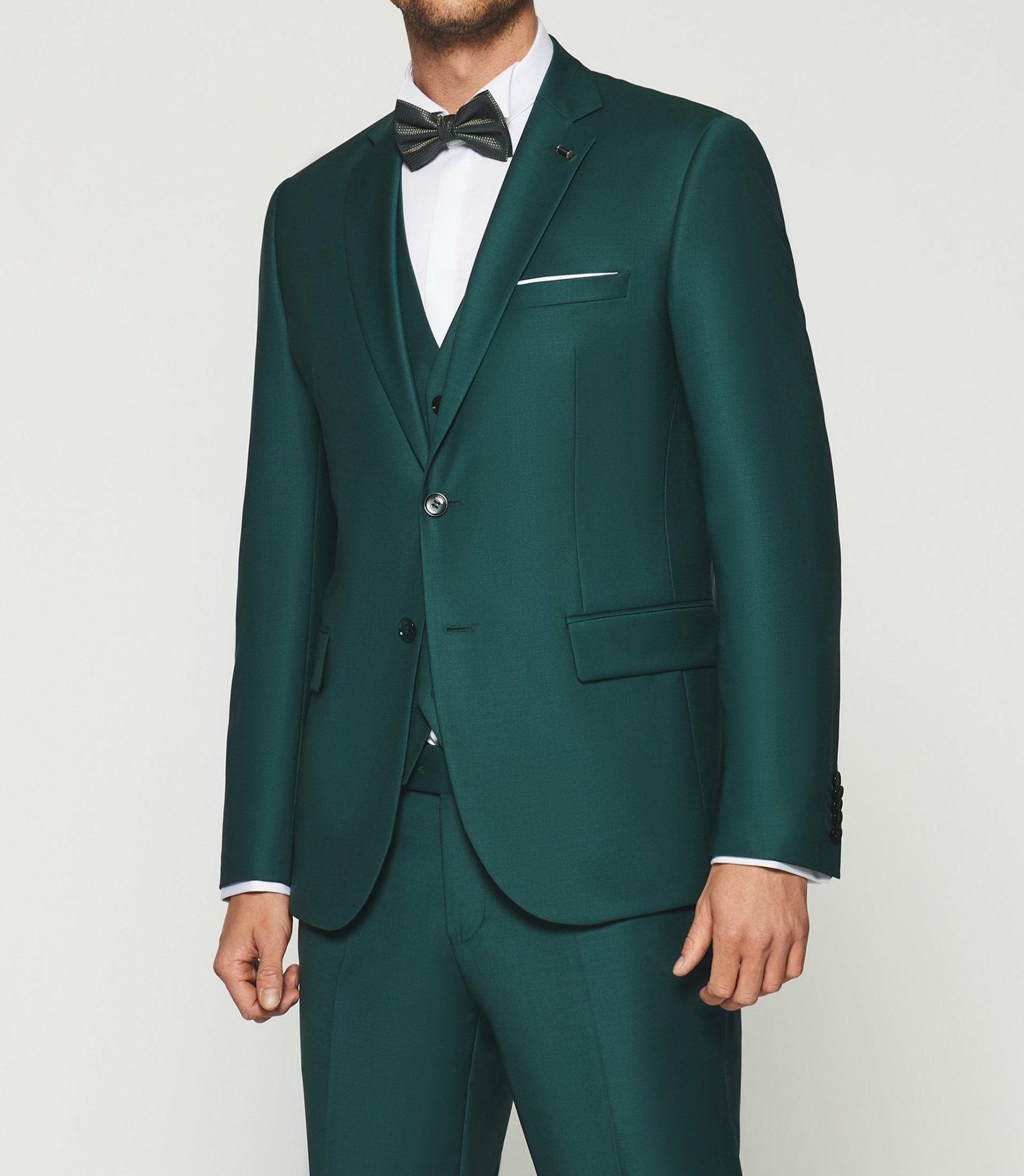 Costume 2 boutons en laine vert FAVORI - IZAC