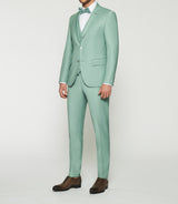 Costume 2 boutons en laine vert clair FAVORI - IZAC