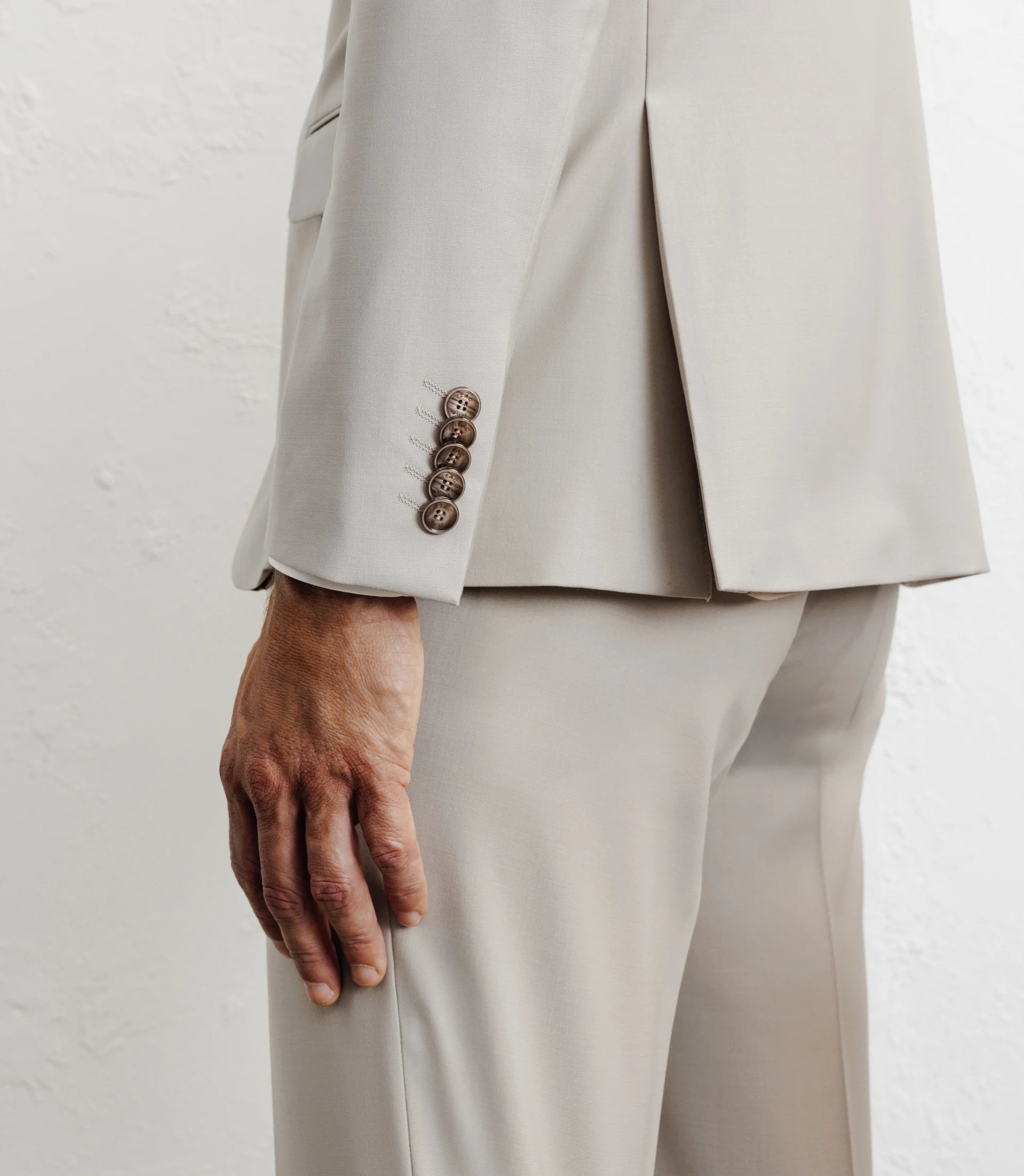 Costume 2 boutons laine beige - IZAC